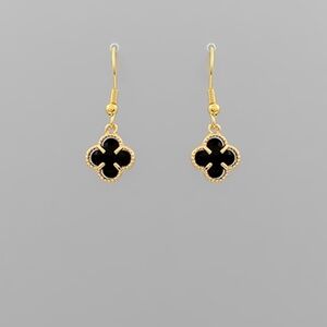 Glass Clover Dangle Earrings